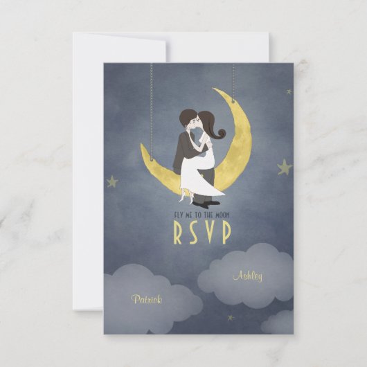 Écrit dans les étoiles Mariage RSVP Invitation (Devant)