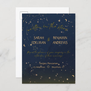 Écrit dans l'invitation de carte postale mariage é
