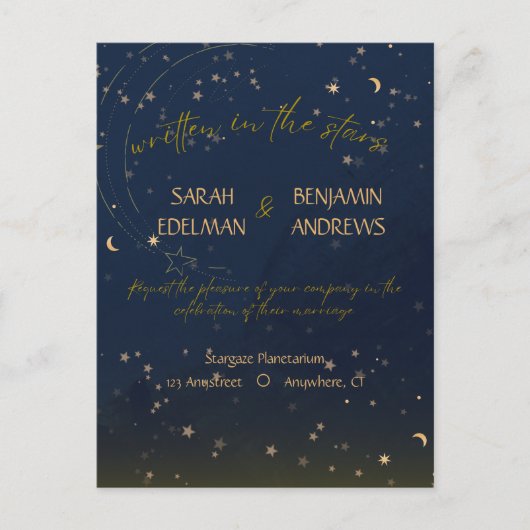 Écrit dans l'invitation de carte postale mariage é (Devant)