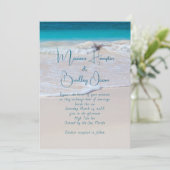 Écrit dans Sand Tropical Beach Wedding Invitation (Debout devant)