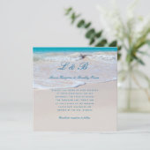 Écrit dans Sand Tropical Beach Wedding Invitation (Debout devant)