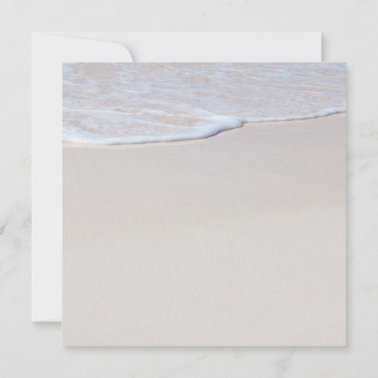 Écrit dans Sand Tropical Beach Wedding Invitation (Dos)