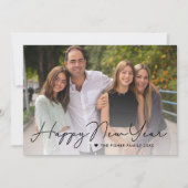 Écrit Simplement Heureux Carte photo du Nouvel An (Devant)