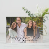 Écrit Simplement Heureux Carte photo du Nouvel An (Debout devant)