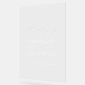 Écriteau de bienvenue de mariage à script minimali (Angle)