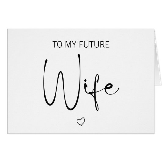 Écriture À ma future femme Mariage pliée (Devant horizontal)