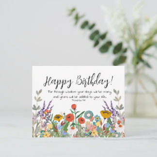 Écriture Anniversaire Carte de voeux Proverbes 9:1