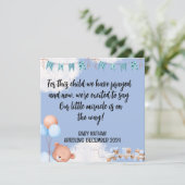 Écriture Baby Boy Carte Faire-part Cet enfant 1 (Debout devant)