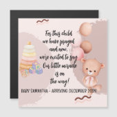 Écriture Baby Faire-part Carte magnétique Cet enfa (Devant / Derrière)
