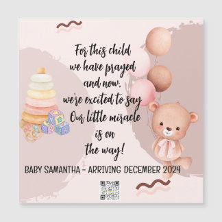 Écriture Baby Faire-part Carte magnétique Cet enfa