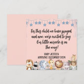 Écriture Baby Girl Carte Faire-part Cet enfant 2 (Devant / Derrière)