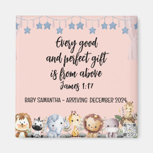 Écriture Bébé fille Faire-part Aimant Bon cadeau