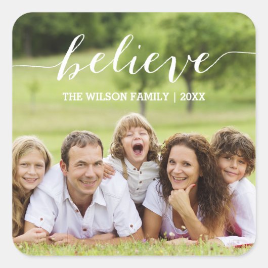 Ecriture Blanche Croire | Autocollant photo de vac (Devant)