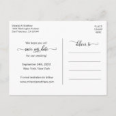 Écriture Blanche Moderne Faire-Part de Mariage SAU (Dos)