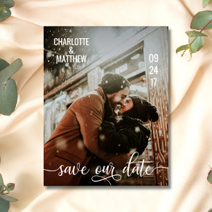 Écriture Blanche Moderne Faire-Part de Mariage SAU