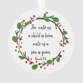 Écriture chrétienne de Noël Inspiration Verse (dos)
