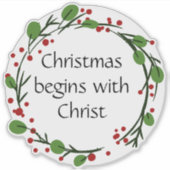 Écriture chrétienne de Noël Sticker Écriture (Devant)