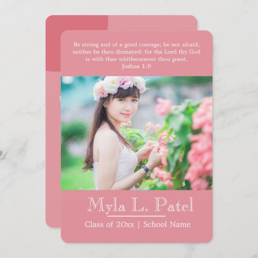 Écriture chrétienne - Faire-part de diplôme en pho (Devant / Derrière)