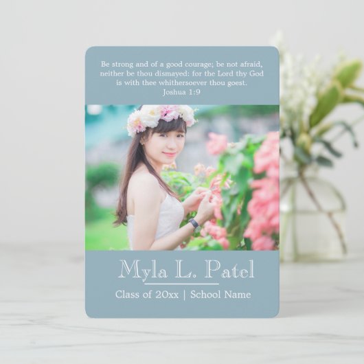 Écriture chrétienne - Faire-part de diplôme en pho (Debout devant)