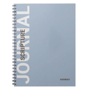 Écriture chrétienne Journal bleu personnalisé