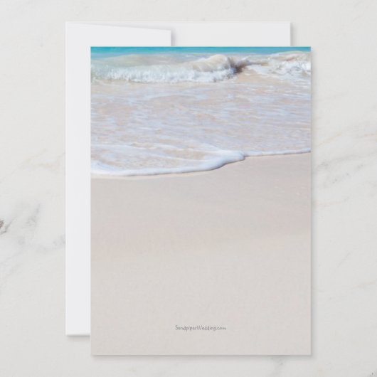 Ecriture dans le Faire-part Mariage de sable (Dos)