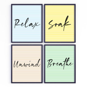 Écriture de détente Bain poster d'art murale de la