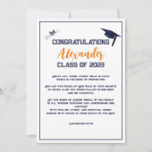 Écriture de diplôme Carte de voeux orange (Devant)