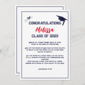 Écriture de diplôme Carte de voeux rouge (Devant / Derrière)