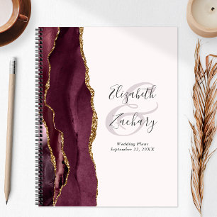 Écriture de géode d'agate bordeaux rose gold maria