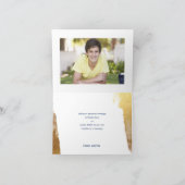 Écriture de marine dorée CARTE PHOTO Merci (Intérieur)