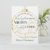 Écriture de Noël Carte de voeux Isaïe 9:6 (Debout devant)