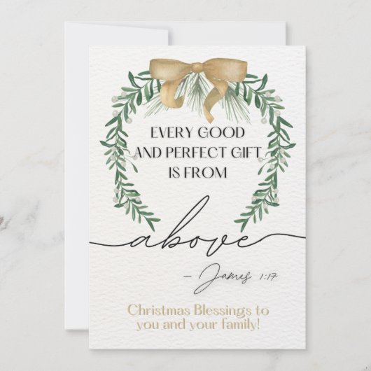 Écriture de Noël Carte de voeux James 1:17 (Devant)