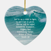 Écriture de paix paradisiaque Ornement de Noël (Dos)