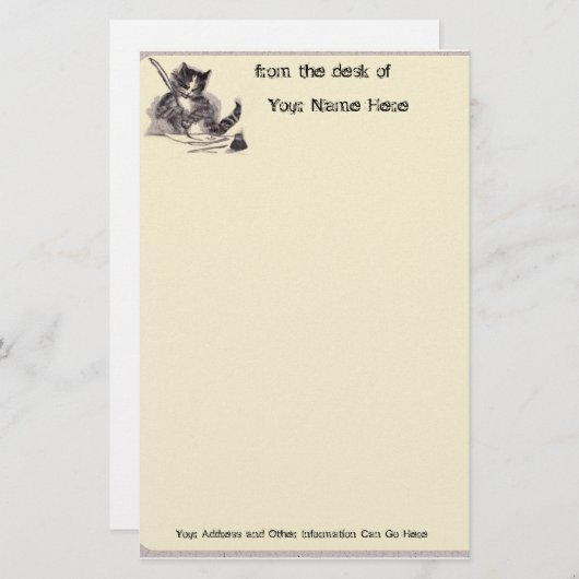 Écriture de papeterie de chat (Devant / Derrière)