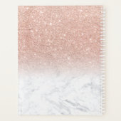 Écriture de parties scintillant or rose en marbre  (Dos)