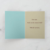 Ecriture de sable sur la carte de voeux de plage (Intérieur)