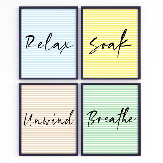 Écriture de trempe Bain poster d'art mur de la sal