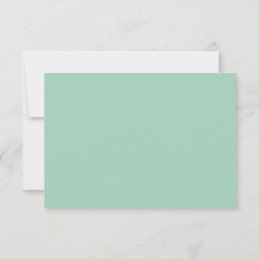 Écriture décontractée Carte RSVP de mariage vert c (Dos)
