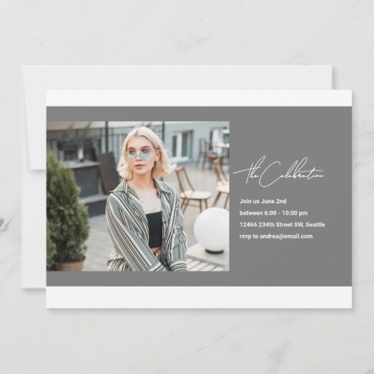 Écriture décontractée Diplômée 2 - Invitation phot (Dos)