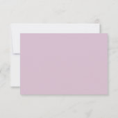 Écriture décontractée Lumière Mariage Mauve Carte  (Dos)