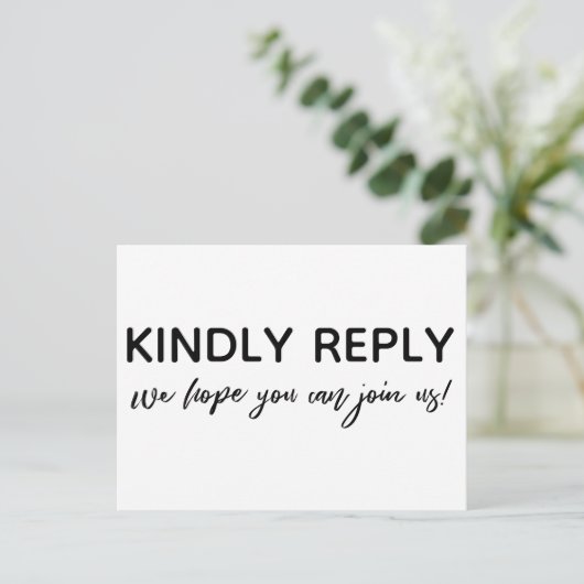 Écriture décontractée Noir Blanc Menu Choix RSVP (Debout devant)