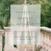 Écriture dorée chic givré Mariage Bienvenue