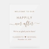 Écriture dorée chic givré Mariage Bienvenue (Recto)
