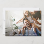 Écriture élégante | Carte de vœux photo de Noël (Devant)