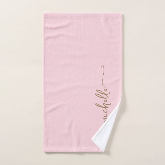 Écriture Élégante de Nom de Monogramme de Luxe Ros (Serviette à main)