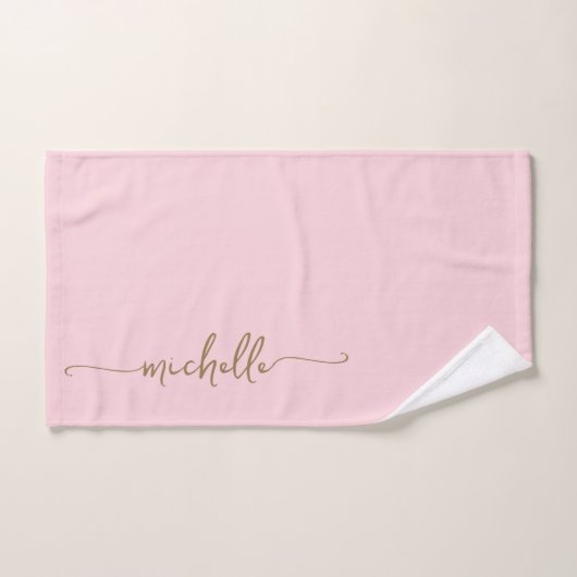 Écriture Élégante de Nom de Monogramme de Luxe Ros (Serviette à main)