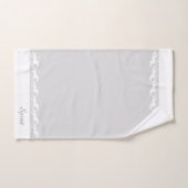 Écriture élégante et chevaux stylisés sur gris arg (Serviette à main)