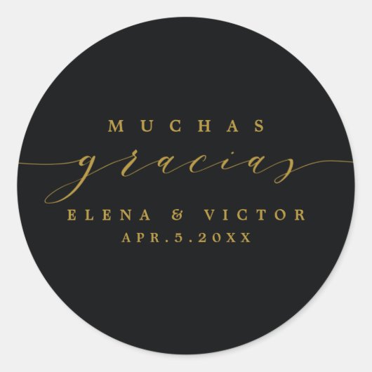 ÉCRITURE ÉLÉGANTE MUCHAS GRACIAS | AUTOCOLLANT MER (Devant)