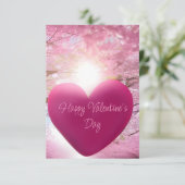 Écriture Élégante Rose | Carte de Saint-Valentin (Debout devant)