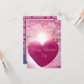 Écriture Élégante Rose | Carte de Saint-Valentin (Devant/Arrière en situation)